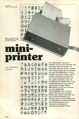mini-printer - met Centronics-interface