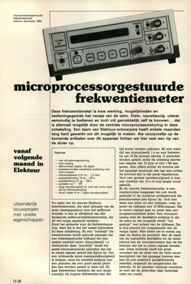 microprocessorgestuurde frekwentiemeter -uitzonderlijk bouwprojekt met unieke eigenschappen