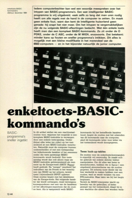 enkeltoets-BASIC-kommando's - BASIC-programma's sneller ingetikt