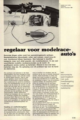 regelaar voor modelrace-auto's - een ekonomische spanningsbron met pulsbreedteregeling maakt de modelracebaan realistischer