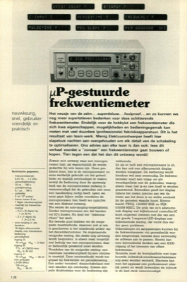 µP-gestuurde frekwentiemeter - nauwkeurig, snel, gebruikervriendelijk en praktisch