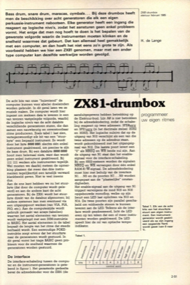 ZX81-drumbox - programmeer uw eigen ritmes