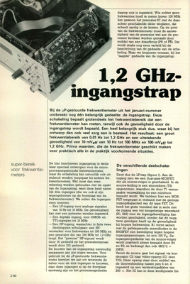 1,2 GHz-ingangstrap - super-bereik voor frekwentiemeters