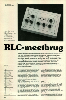 RLC-meetbrug - voor het snel identificeren van onbekende weerstanden, spoelen en kondensatoren