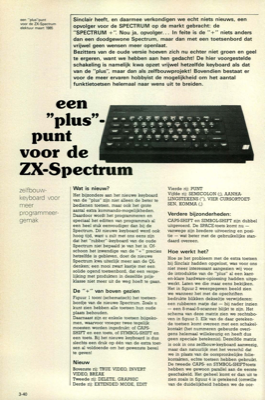 een ""plus""-punt voor de ZX-Spectrum - zelfbouwkeyboard voor meer programmeergemak