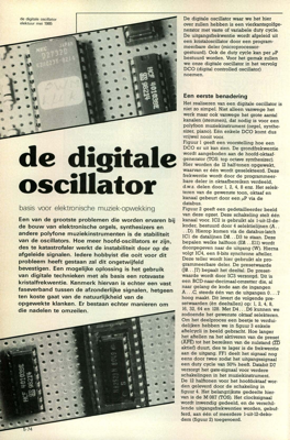 de digitale oscillator - basis voor elektronische muziek-opwekking