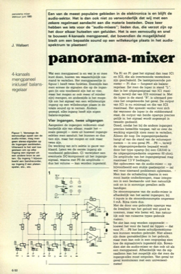 panorama-mixer - 4-kanaals mengpaneel inklusief balans-regelaar