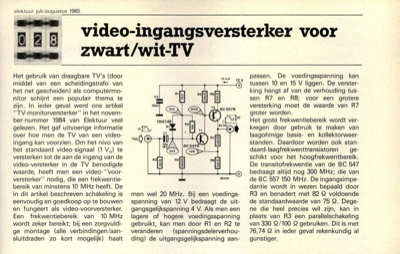 video-ingangsversterker voor zwart/wit-TV