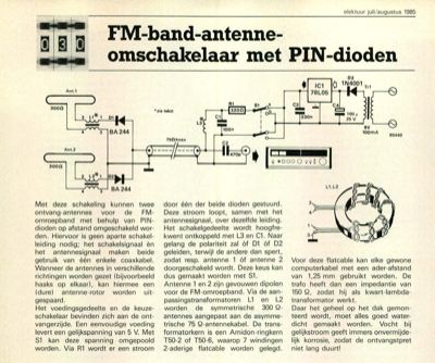 FM-band-antenne-omschakelaar met PIN-dioden