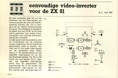 eenvoudige video-inverter voor de ZX 81