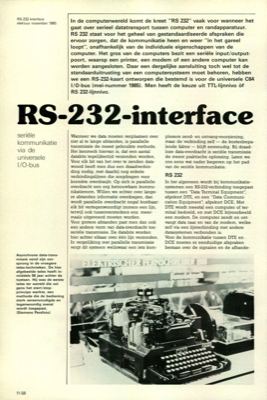 RS-232-interface - seriële kommunikatie via de universele I/O bus