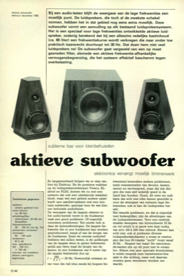 aktieve subwoofer - elektronica vervangt moeilijk timmerwerk