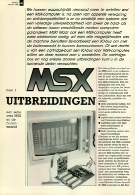 MSX-uitbreidingen (1) - een serie over MSX en de buitenwereld