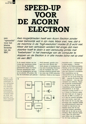 speed-up voor de acorn electron - een ""opvoerkit"" voor het kleine broertje van de BBC