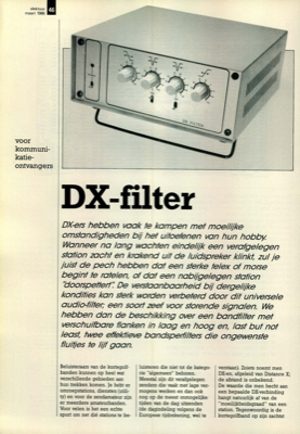 DX-filter - voor kommunikatie-ontvangers