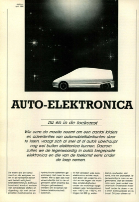 auto-elektronica - nu en in de toekomst