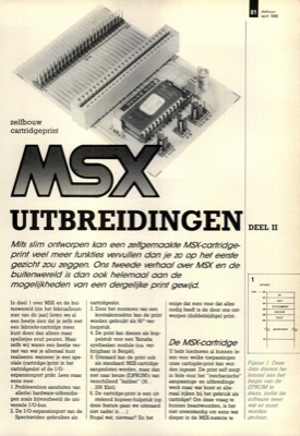 MSX-uitbreidingen (2) - zelfbouw cartridgeprint