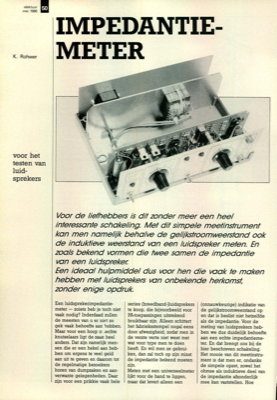 impedantiemeter - voor het testen van luidsprekers