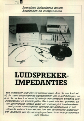 luidspreker-impedanties - komplexe belastingen meten, berekenen en kompenseren