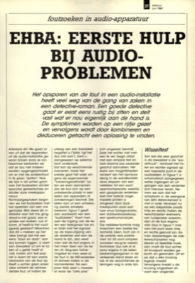 EHBA: eerste hulp bij audioproblemen - foutzoeken in audio-apparatuur