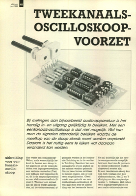 tweekanaalsoscilloskoopvoorzet - uitbreiding voor eenkanaalsoscilloskoop