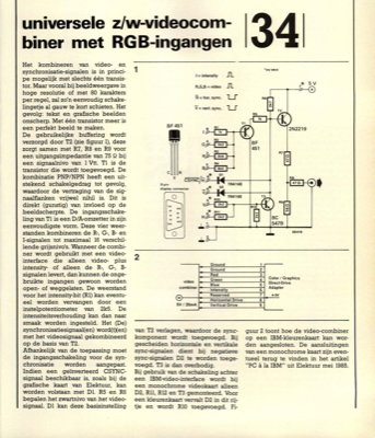 universele z/w-videocombiner met RGB-ingangen