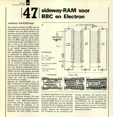 sideway-RAM voor BBC en Electron - miniatuur 16-k-RAM-kaart