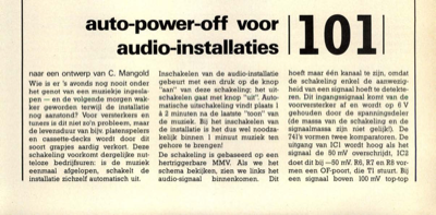 auto-power-off voor audio-installaties