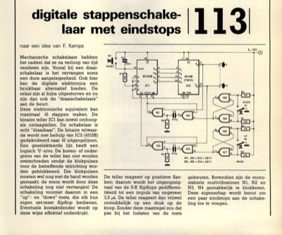 digitale stappenschakelaar met eindstops