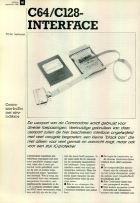 C64/C128-interface - Centronics-buffer met nivo-indikatie