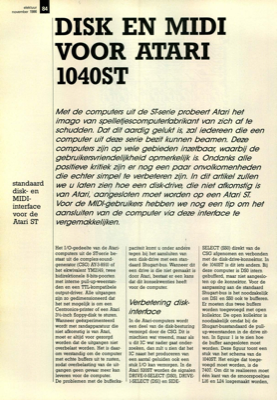 disk en midi voor Atari 1040ST - standaard disk- en MIDI-interface voor de Atari ST