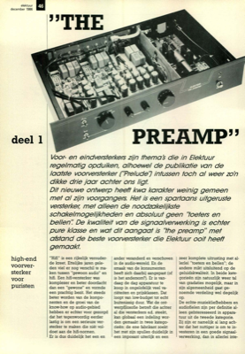 ""the PREAMP"" (1) - high-end voorversterker voor puristen