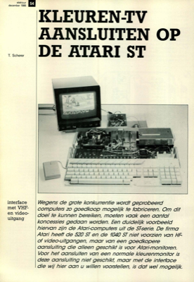 kleuren-TV aansluiten op de Atari ST - interface met VHF- en video-uitgang