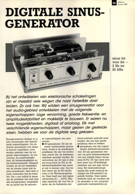 digitale sinus-generator sinus bit voor bit - 2 Hz tot 20 kHz