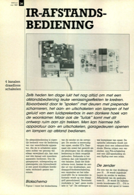 IR-afstandsbediening - 4 kanalen draadloos schakelen