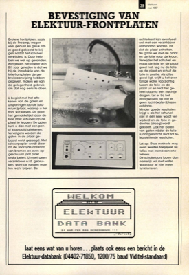 bevestiging van Elektuur-frontplaten