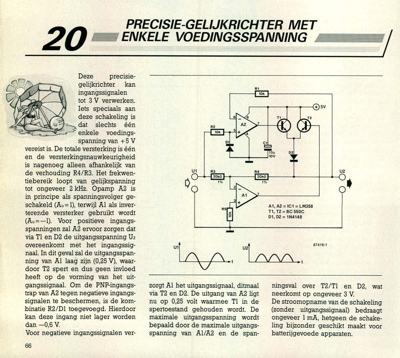 precisie-gelijkrichter met enkele voedingsspanning