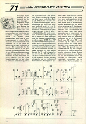 high performance FM-tuner