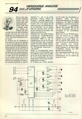 viervoudige analaoge μP-uitgang