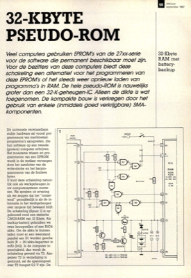 32-Kbyte-pseudo-ROM - 32-Kbyte RAM met battery-backup