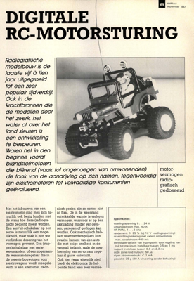 digitale RC-motorsturing - motorvermogen radiografisch gedoseerd