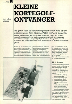 kleine kortegolf-ontvanger - met telleruitgang