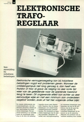 elektronische traforegelaar - fase-aansnijding bij induktieve belastingen