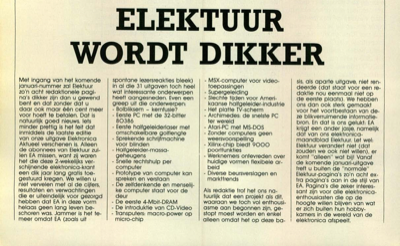 Elektuur wordt dikker