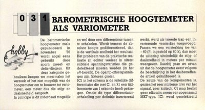 barometrische hoogtemeter als variometer