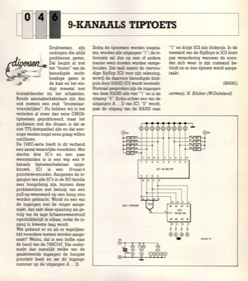 9-kanaals tiptoets