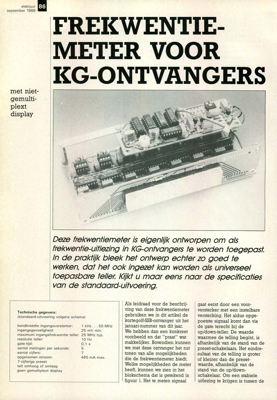 frekwentiemeter voor KG-ontvangers - met niet-gemultiplext display