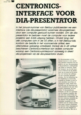 Centronics-interface voor dia-presentator