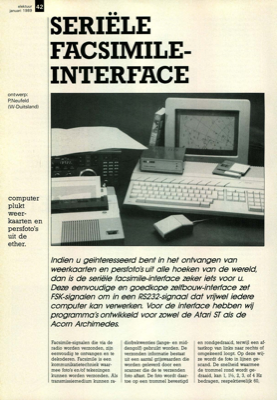 seriële facsimile-interface - computer plukt weerkaarten en persfoto's uit de ether