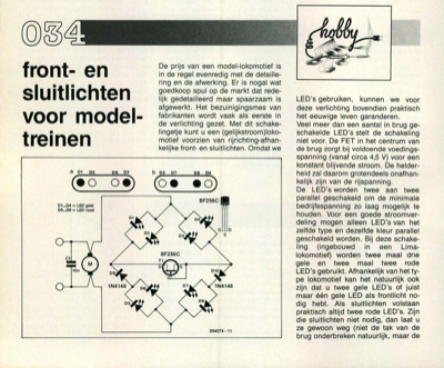 front- en sluitlichten voor modeltreinen